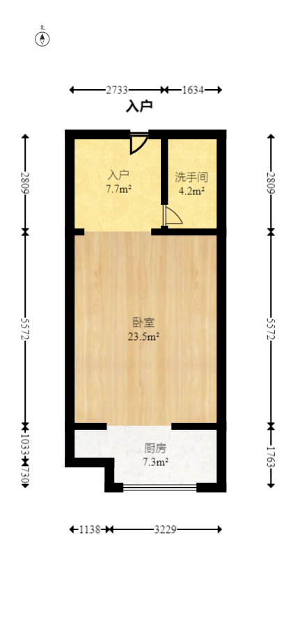 东友星座  1室1厅1卫   64.00万室内图1