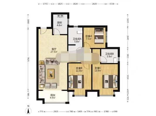 中建玥熙台  3室2厅2卫   55.00万