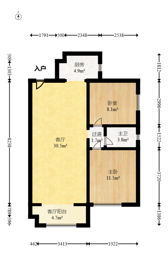 星城春晓  2室2厅1卫   47.00万室内图1