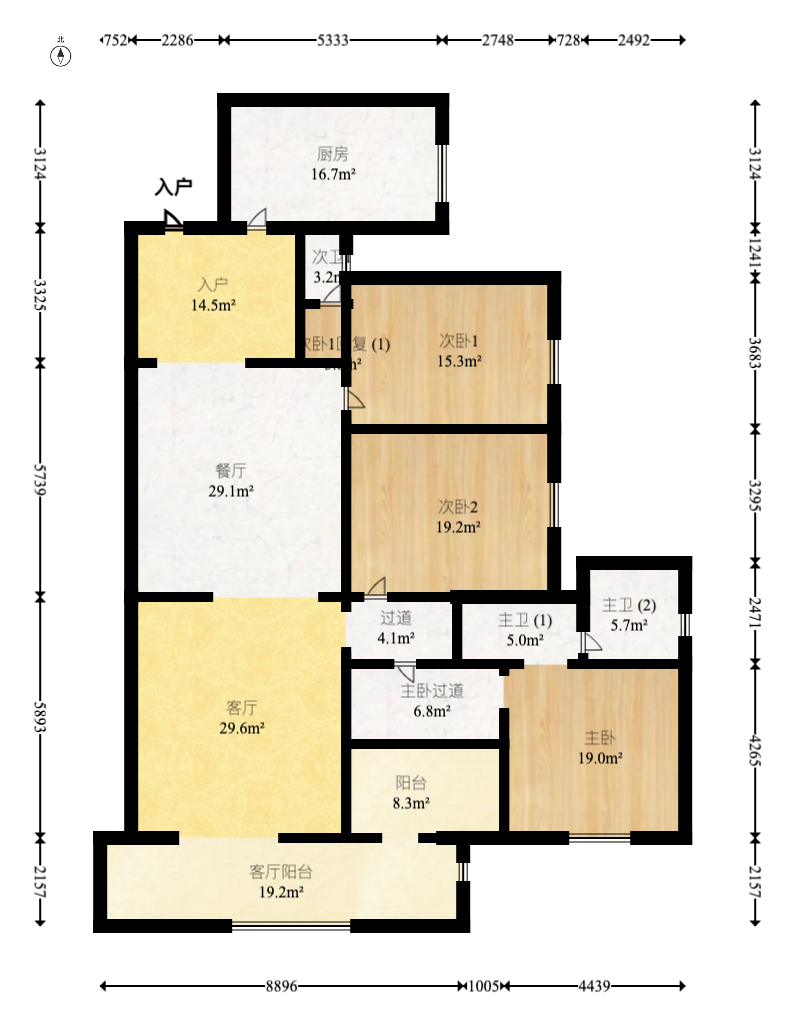 中建江山壹号  4室2厅3卫   445.00万室内图1