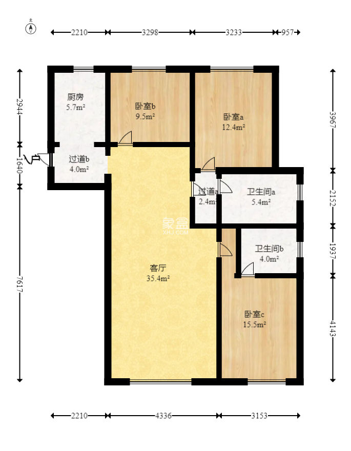 绿地新都会 3室2厅 106.80万