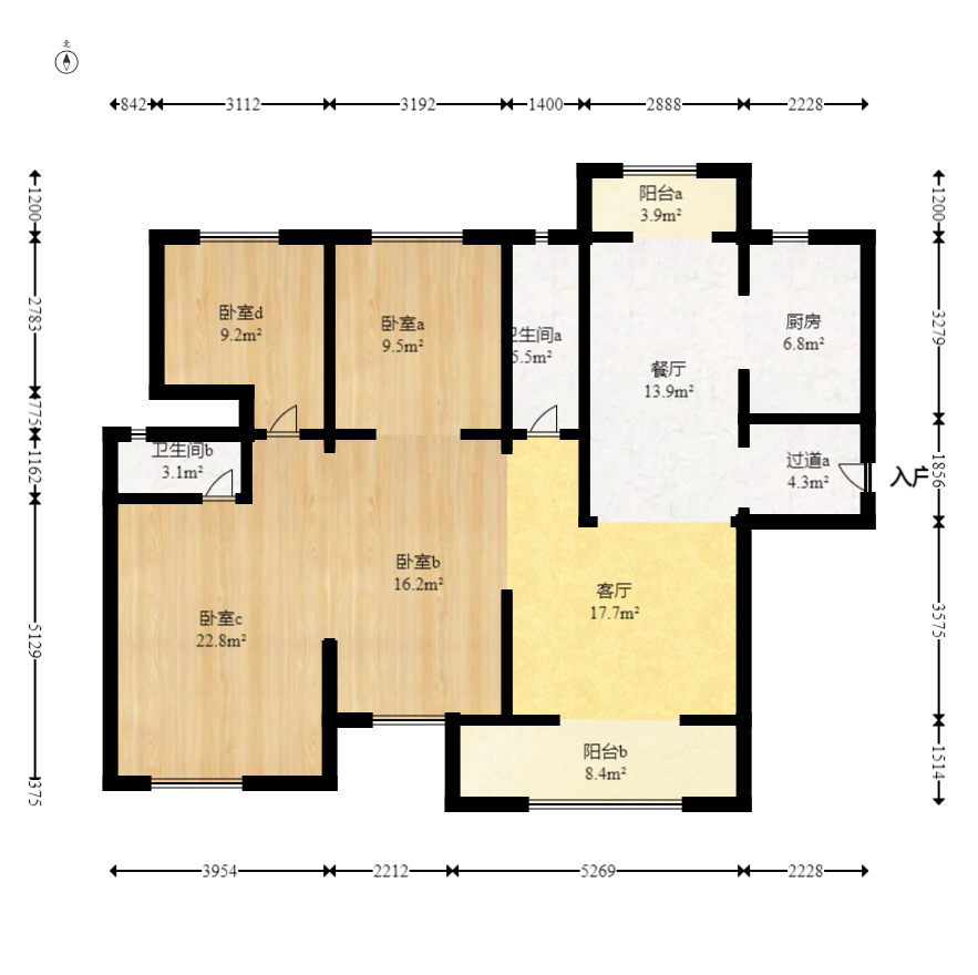 中建璟和城  4室2厅2卫   148.00万室内图1