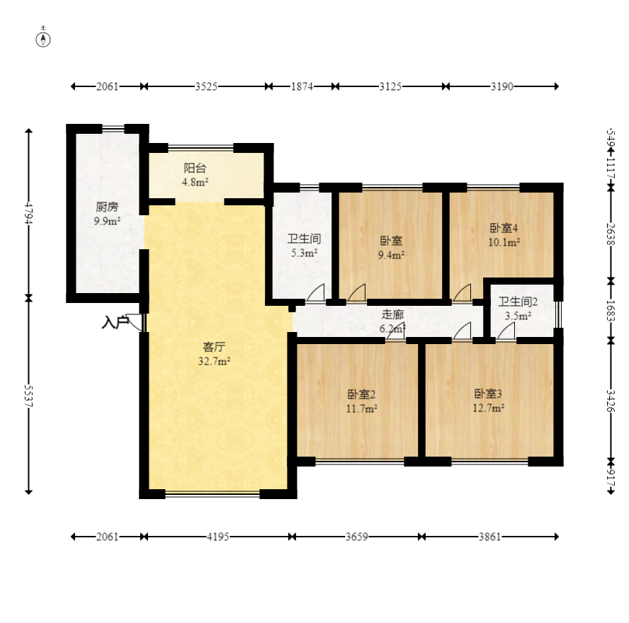 金科天悦(金科美邻汇) 4室2厅1卫 95.8万 金科天悦(金科美邻汇) 4室2厅1卫 95.8万户型图