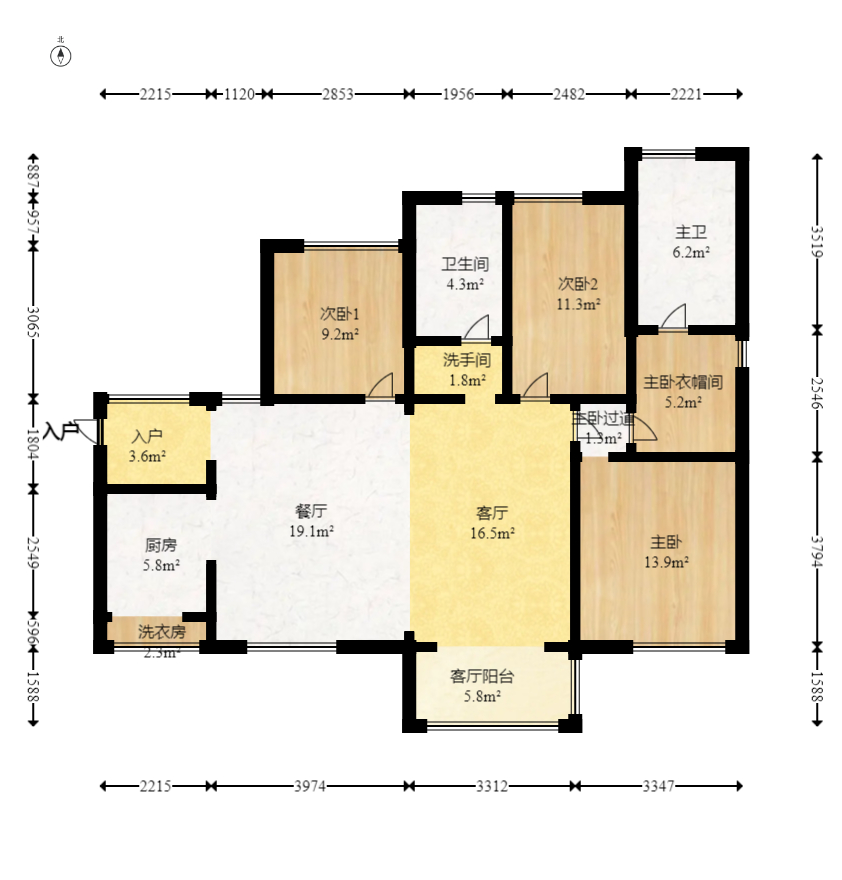 華潤(rùn)鳳凰城三期  3室2廳2衛(wèi)    119.8萬(wàn)室內(nèi)圖1