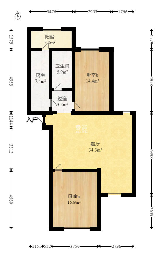 怡海星城  2室2厅1卫   48.00万