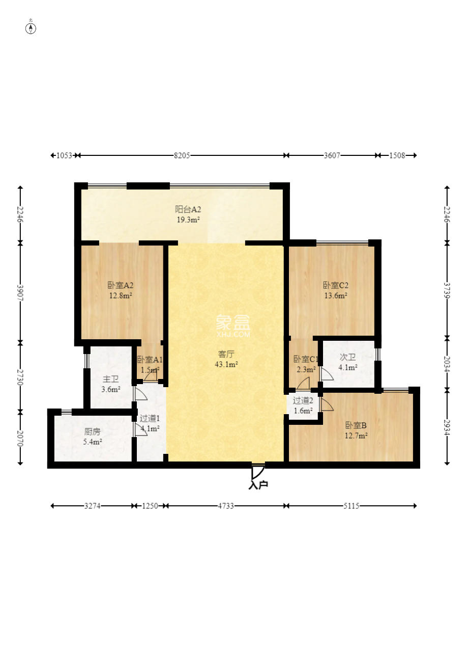 明昇壹城(明昇时代广场)二期  3室2厅2卫    140.0万 明昇壹城(明昇时代广场)二期  3室2厅2卫    140.0万户型图