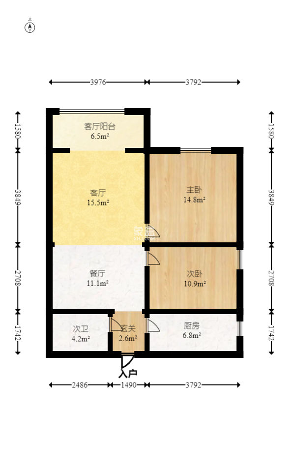 麓山才苑 2室1厅 102.00万