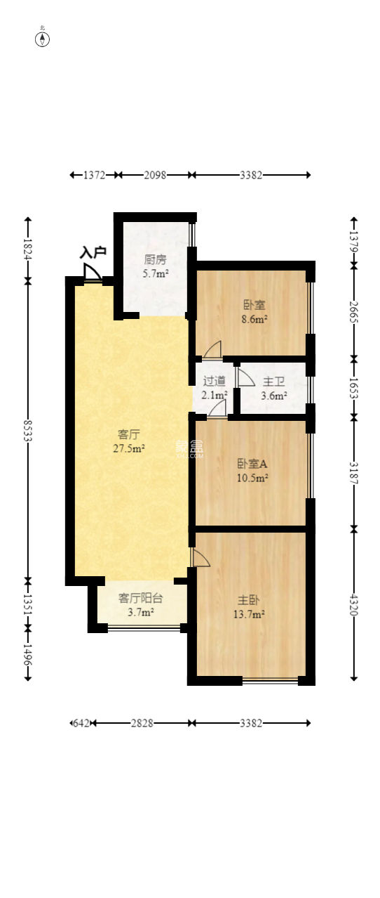 五矿沁园金城（春和景园）  3室2厅1卫   82.00万