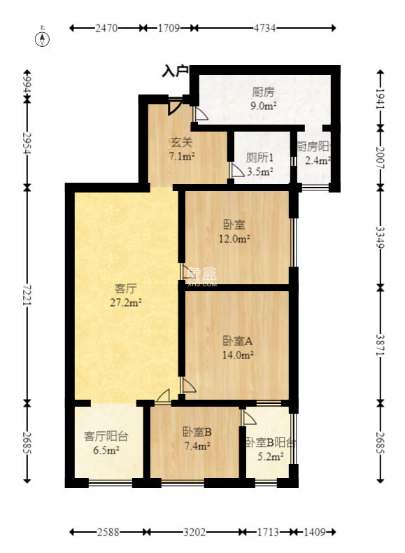 北大资源理想家园  3室2厅1卫   139.80万