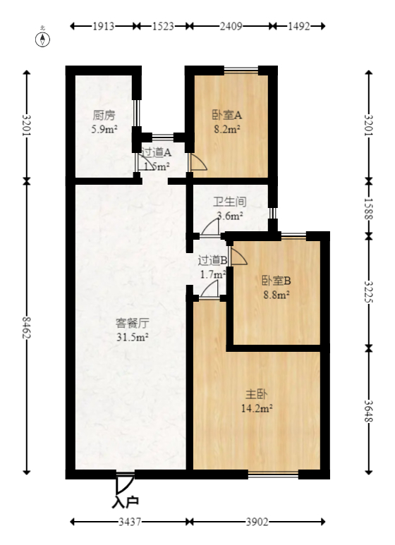 协信星澜汇  4室2厅1卫   170.00万室内图1