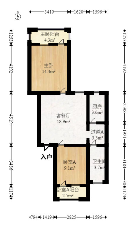 市政府大院（银金小区、府后路小区）  2室1厅1卫   59.00万
