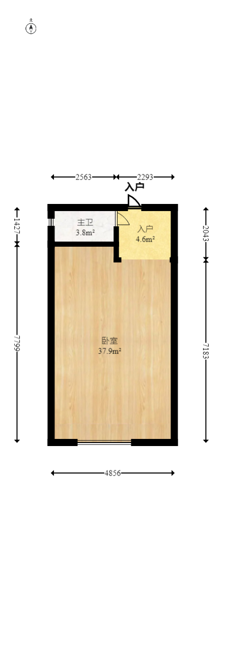 汇富中心  1室1厅1卫   40.80万室内图1