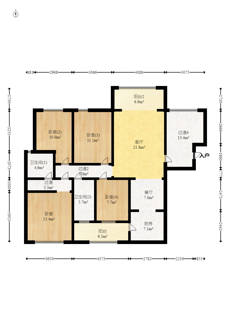 富基世纪公园  5室2厅2卫   101.00万室内图1