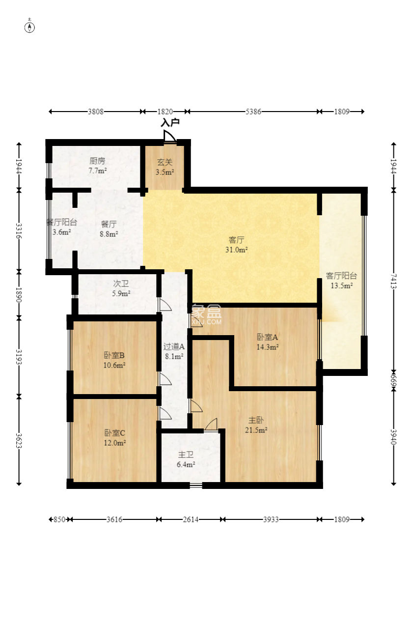 龙湖璟宸原著（龙湖紫宸）  4室2厅2卫    91.8万