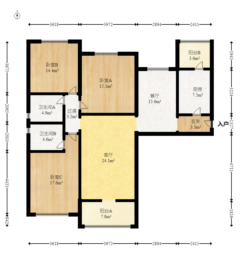 恒大雅苑  3室2厅2卫    115.0万 恒大雅苑  3室2厅2卫    115.0万户型图