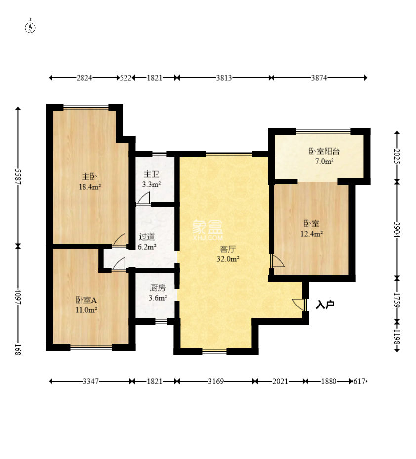 蝴蝶谷  3室2厅1卫   66.80万