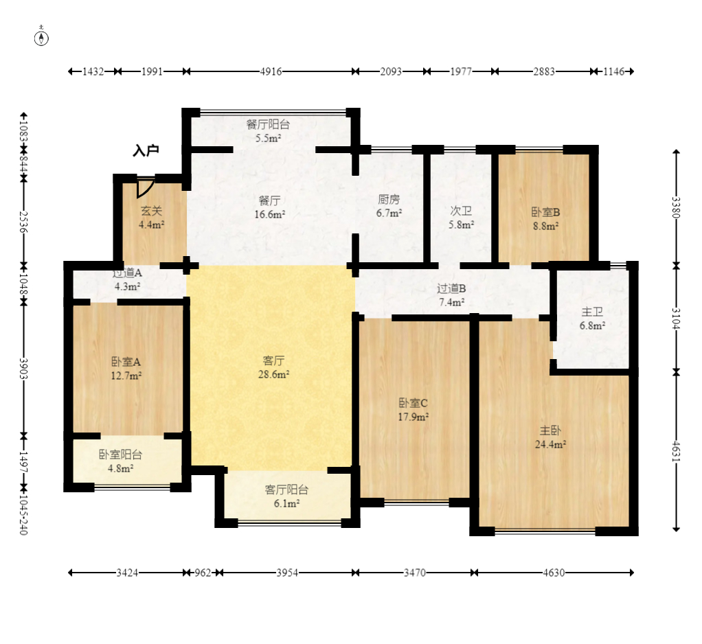 大汉汉园 4室2厅2卫 112.00万 大汉汉园 4室2厅2卫 112.00万户型图