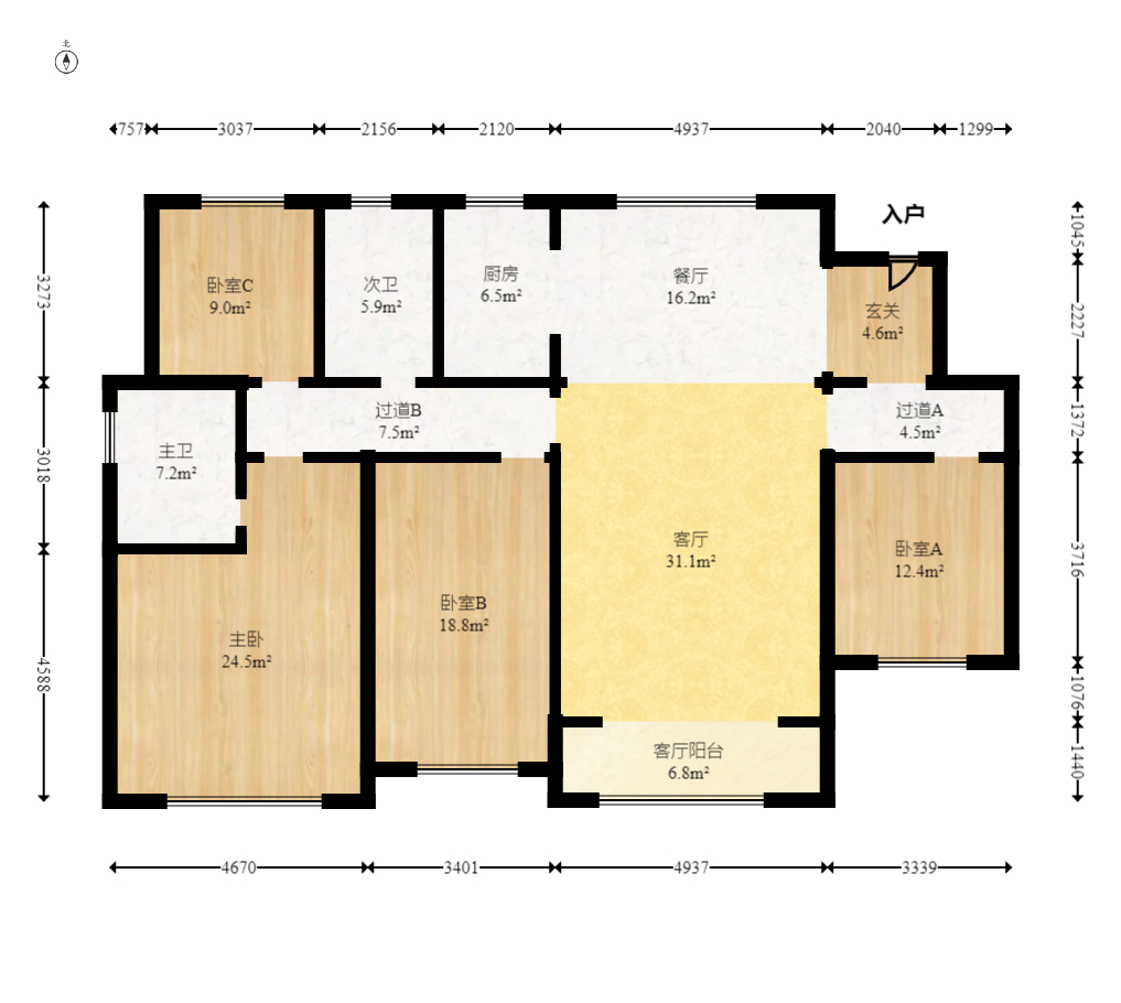 大汉汉园 4室2厅2卫 146.0万 大汉汉园 4室2厅2卫 146.0万户型图