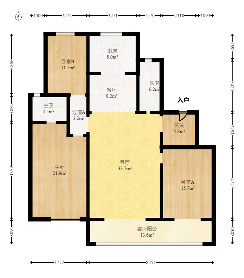 大汉汉园 4室2厅2卫 106.0万 大汉汉园 4室2厅2卫 106.0万户型图