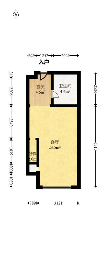 启迪协信中心  1室1厅1卫   86.00万户型图