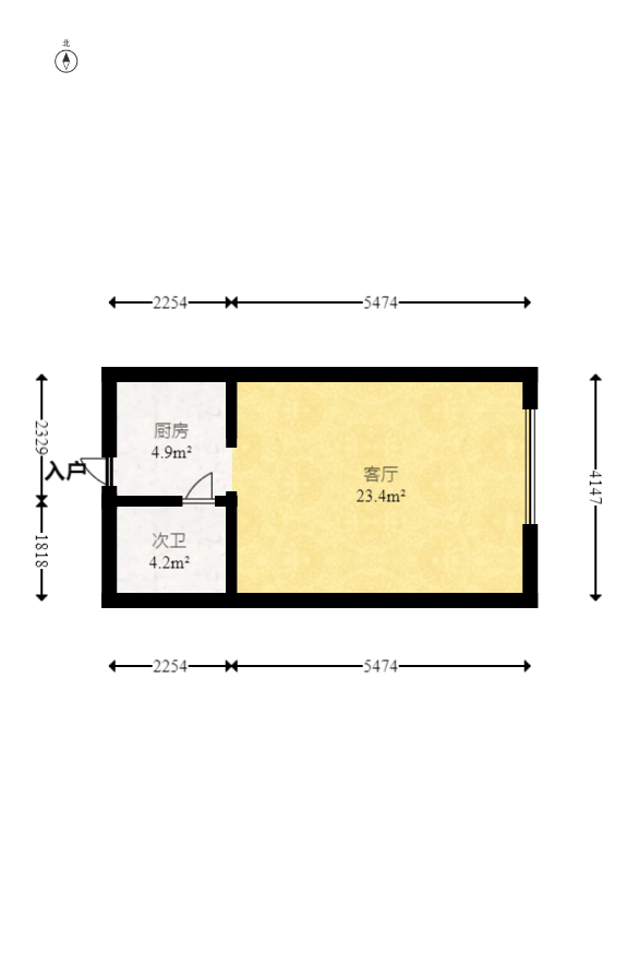 他城(天鸿时代公寓) 1室1厅1卫 23.5万 他城(天鸿时代公寓) 1室1厅1卫 23.5万户型图