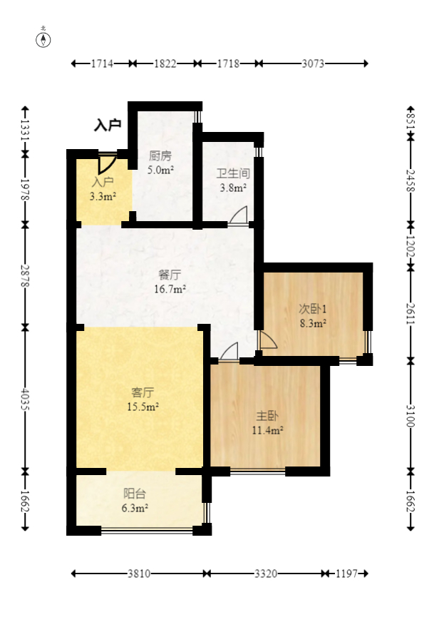 中建悦和城  3室2厅1卫    69.8万室内图1