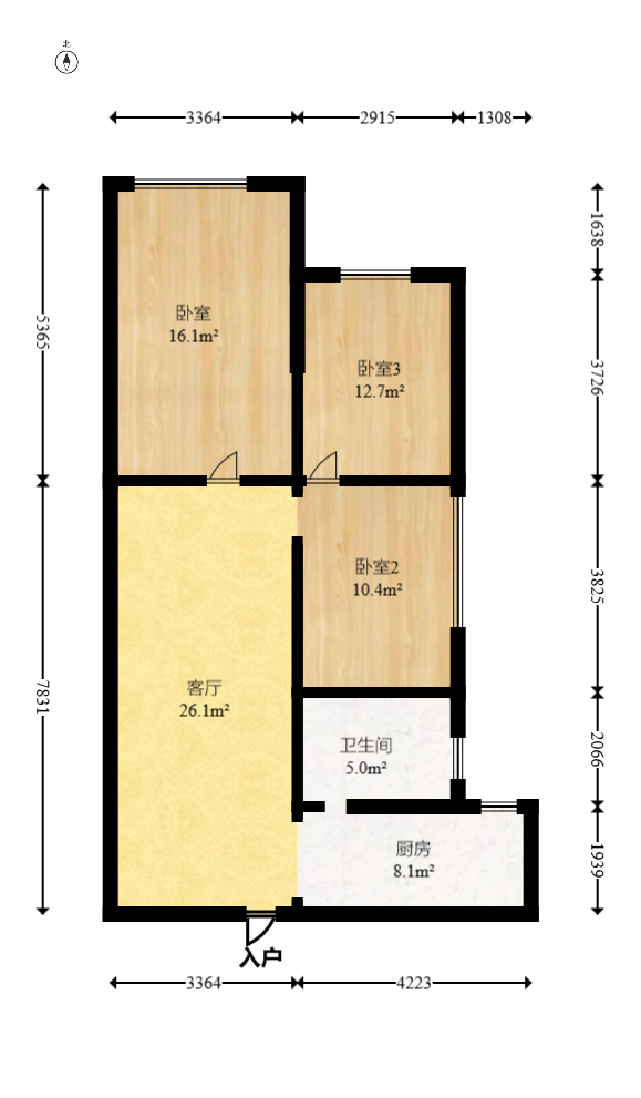 圣力华苑  3室2厅2卫    49.0万 圣力华苑  3室2厅2卫    49.0万户型图