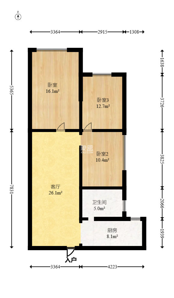 圣力华苑  3室2厅2卫    49.0万