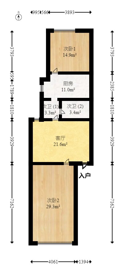 向东南社区  2室1厅1卫   36.00万室内图1
