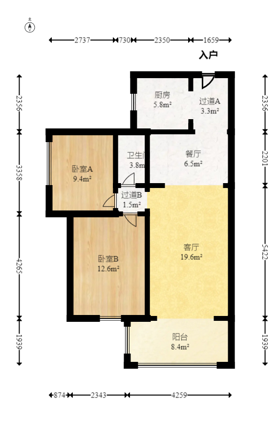 丰园城（鄱阳小区二期）  3室1厅1卫    82.97万室内图1