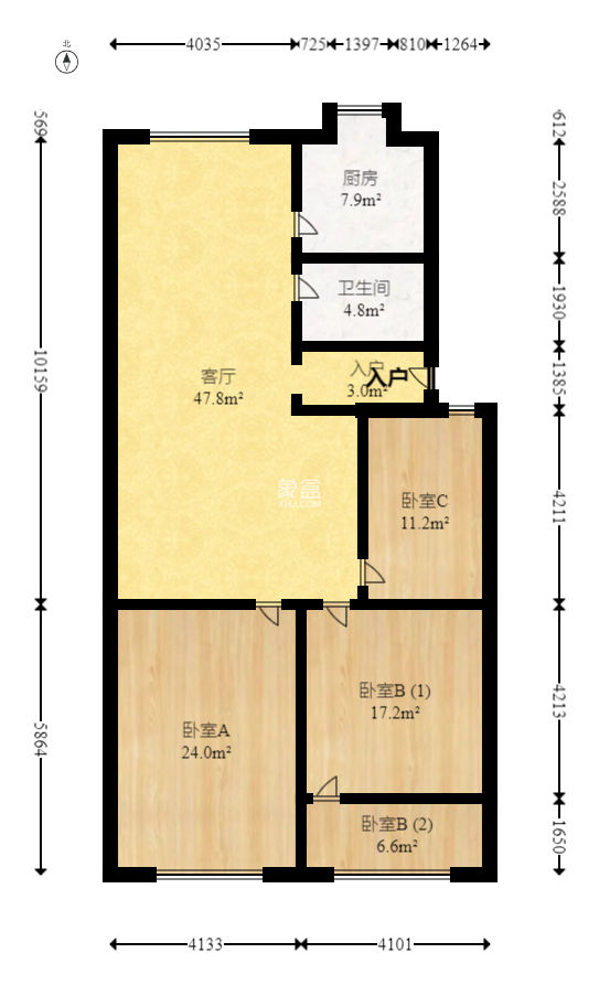沁园经贸小区  3室2厅1卫   68.80万