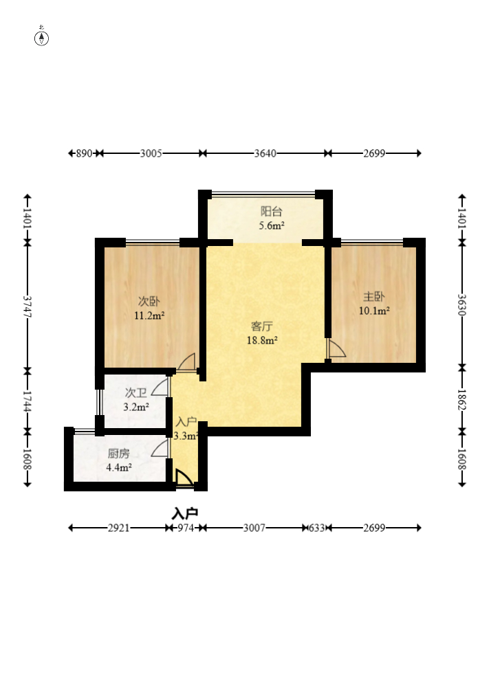 蔚兰天成 2室2厅1卫 115.0万 蔚兰天成 2室2厅1卫 115.0万户型图