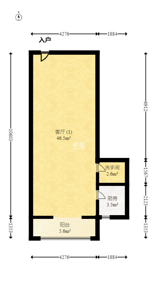 新芙蓉之都  1室1厅1卫   52.00万