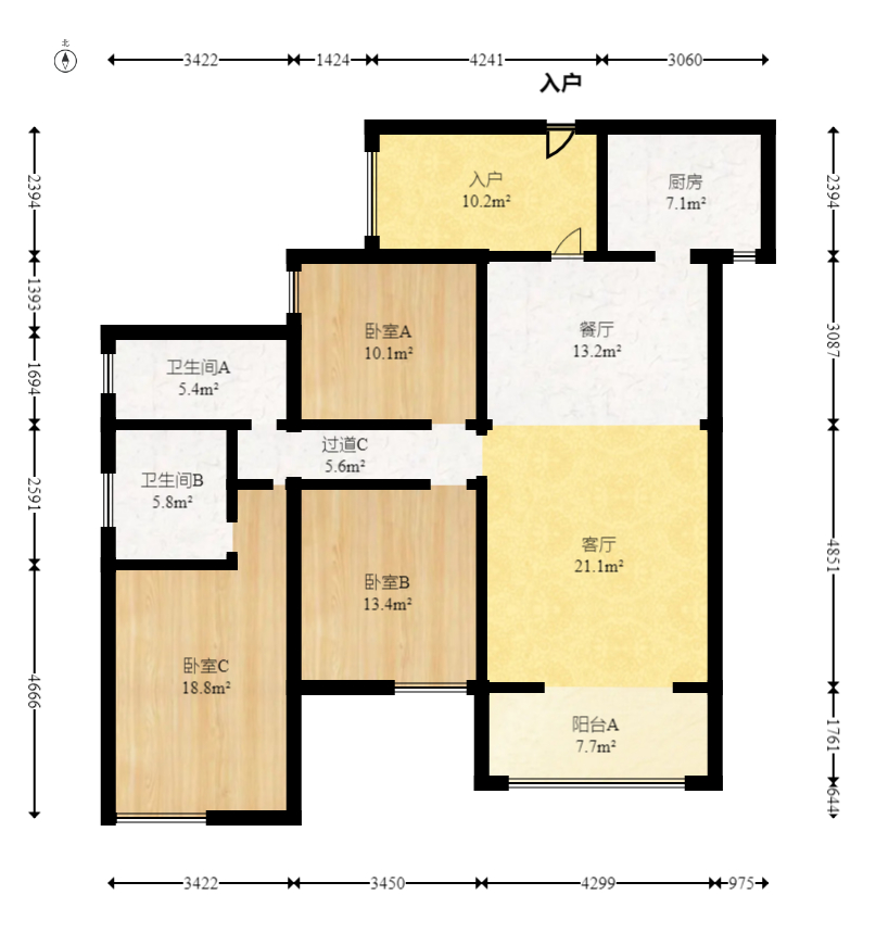 玛丽的花园(金色阳光家园)  4室2厅2卫    92.0万 玛丽的花园(金色阳光家园)  4室2厅2卫    92.0万户型图