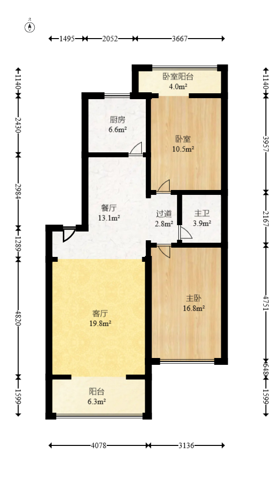 湘瑞家园 2室2厅1卫 56.0万 湘瑞家园 2室2厅1卫 56.0万户型图