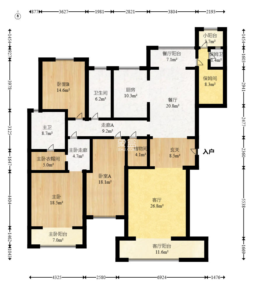 鑫远紫樾香山一期  4室2厅3卫    450.0万室内图1