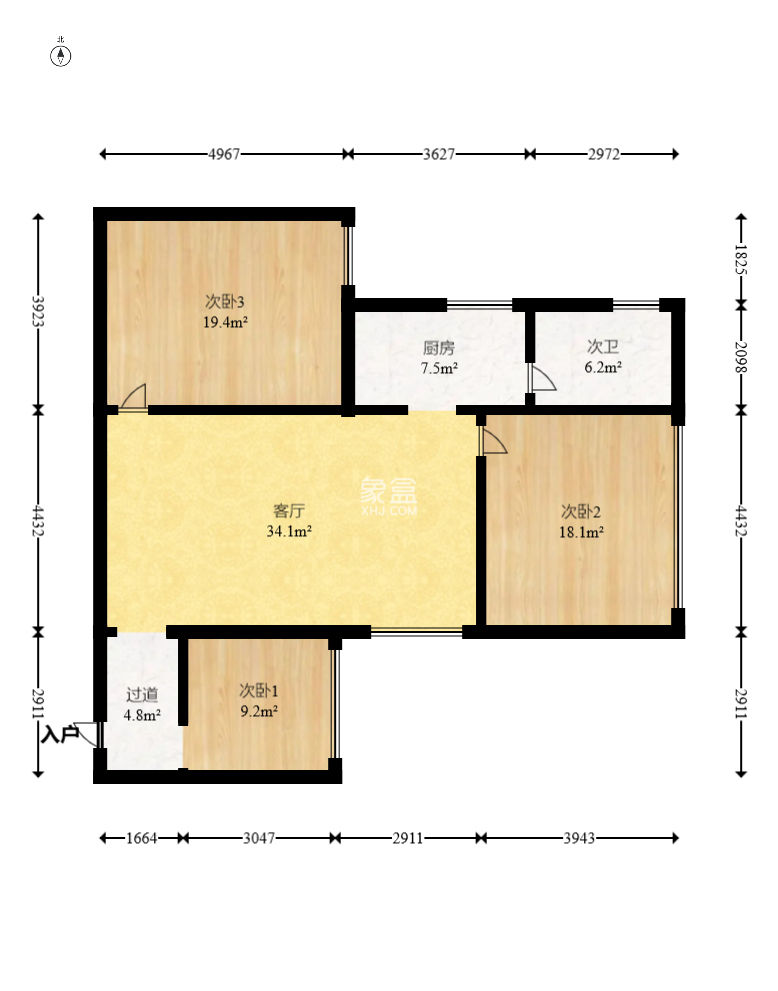 巧克力空間（建鴻達(dá)現(xiàn)代大廈）  3室2廳1衛(wèi)   100.00萬(wàn)