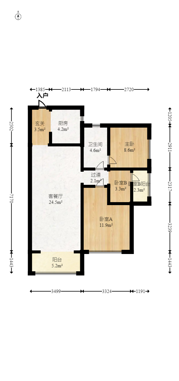保利天禧D区  3室2厅1卫    146.0万室内图1