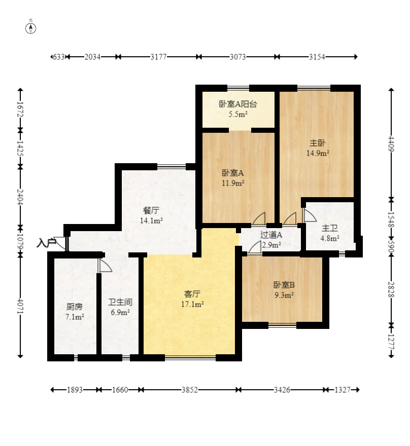 新雅园  3室2厅2卫   82.80万室内图1
