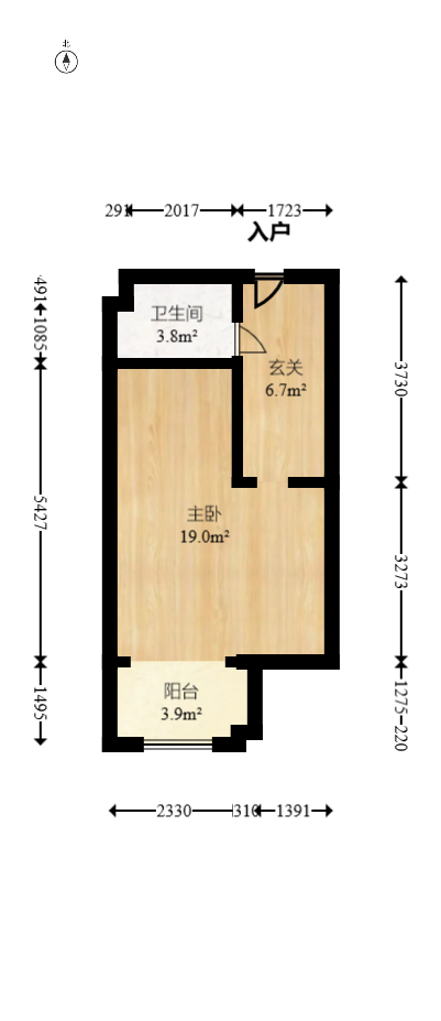 中交里城  1室1厅1卫   29.80万室内图1