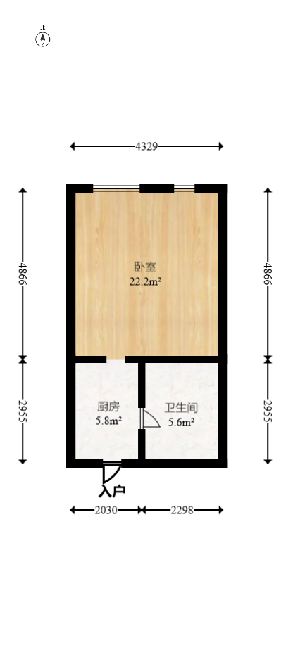 江山帝景哈佛  1室1厅1卫   37.80万室内图1