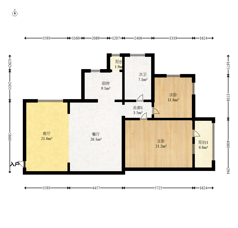 富南公寓 2室2厅1卫 90.0万 富南公寓 2室2厅1卫 90.0万户型图