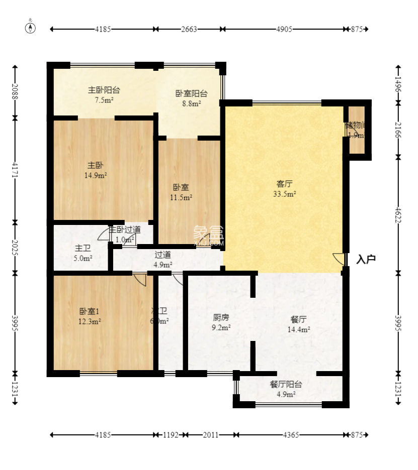 留香雅苑  3室2廳1衛(wèi)   128.00萬