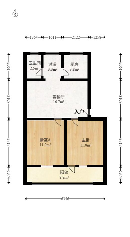肿瘤医院生活小区  2室2厅1卫   50.00万室内图1