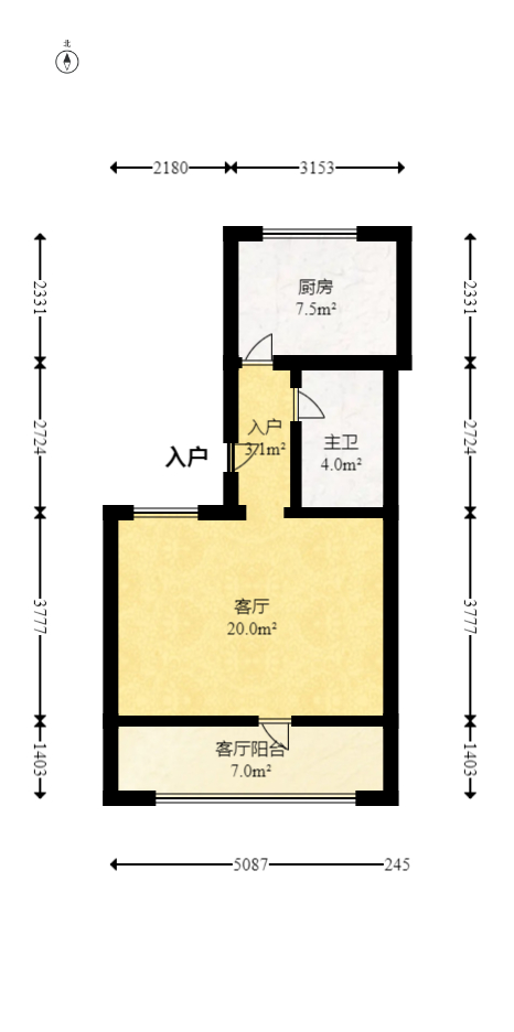 开源鑫阁  1室1厅1卫   32.00万室内图1