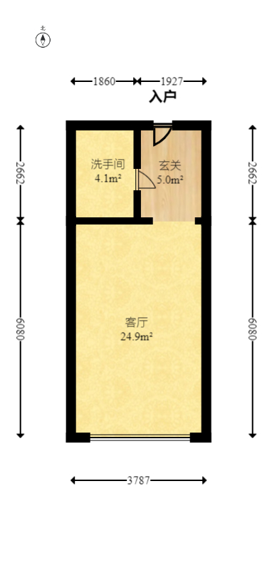 园康星都荟  1室1厅1卫    36.75万室内图1