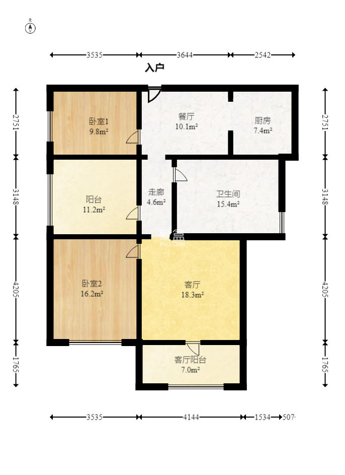 中南红领邦（红星嘉和苑）  3室2厅1卫   83.80万室内图1