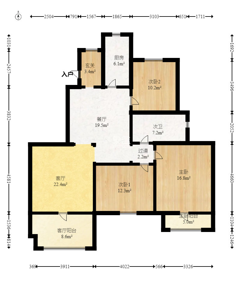 恒大御景天下城一期  3室2厅1卫   157.00万
