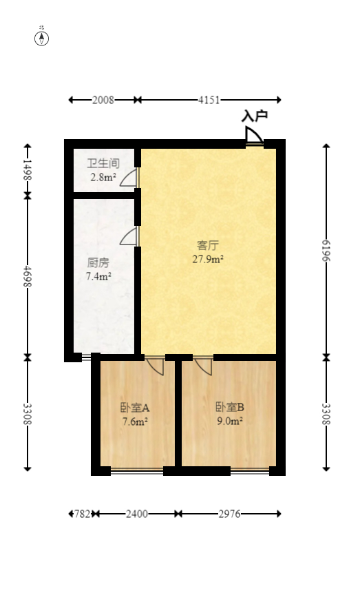 欧亚达国际广场  2室2厅1卫   59.00万室内图1