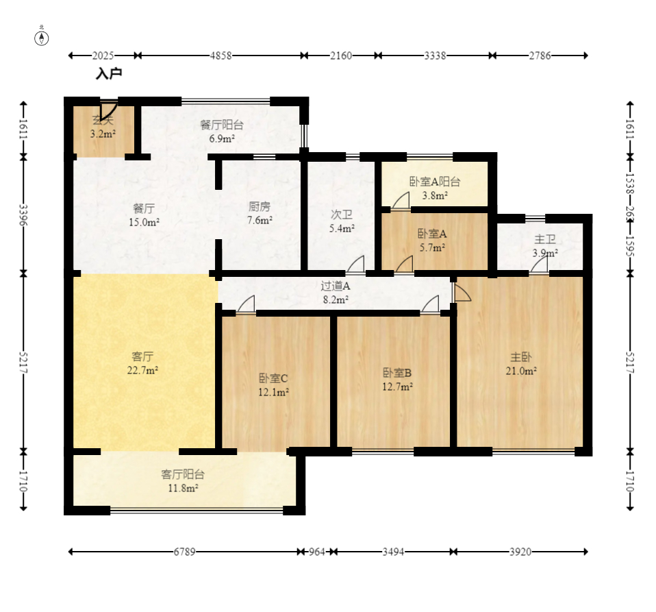 澳海文澜府 4室2厅2卫 100.0万 澳海文澜府 4室2厅2卫 100.0万户型图